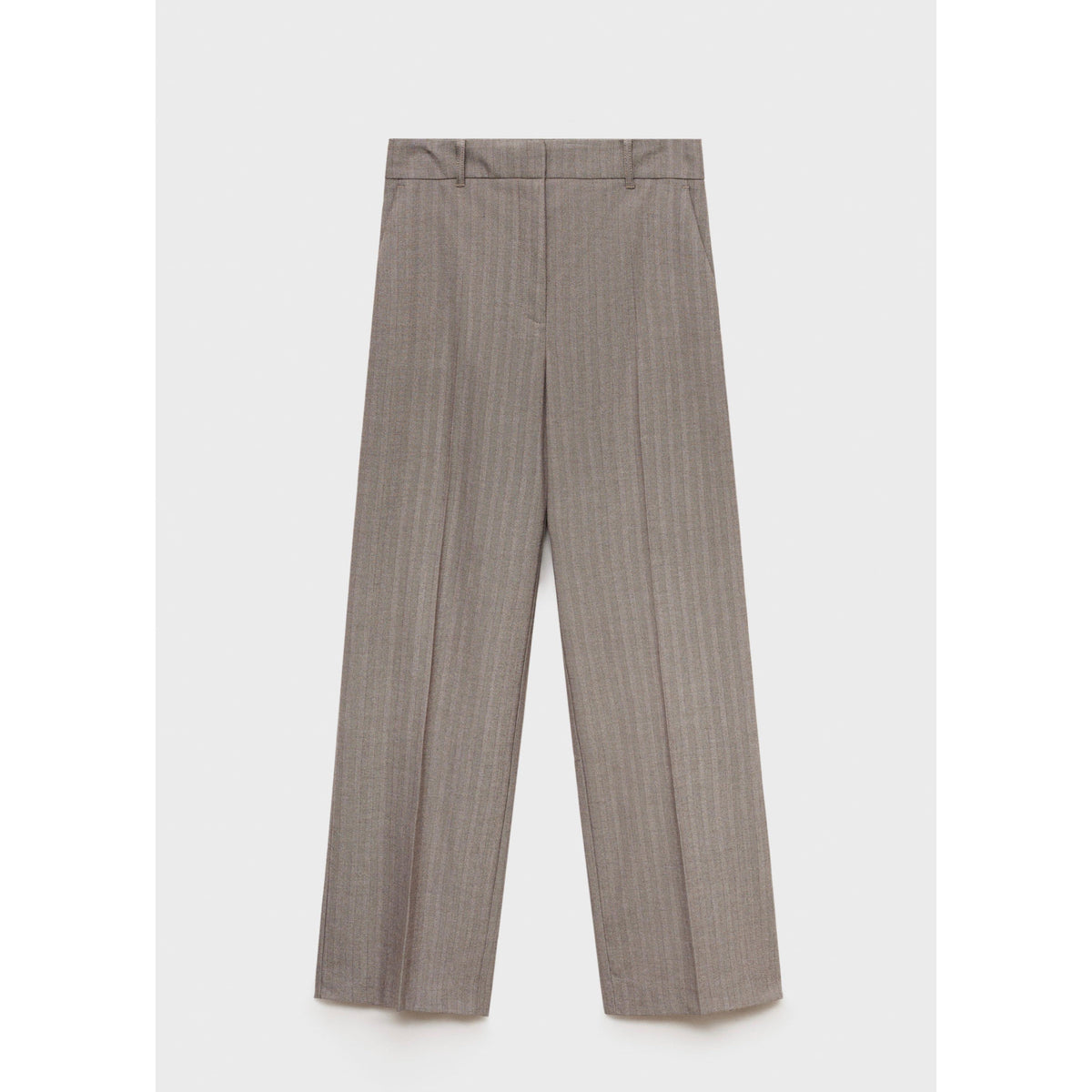 Pantalón Recto de Tiro Medio - Brown