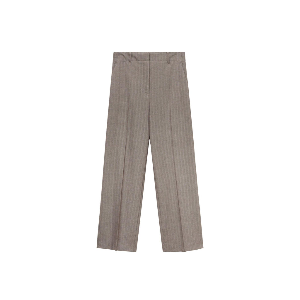 Pantalón Recto de Tiro Medio - Brown