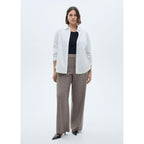 Pantalón Recto de Tiro Medio - Brown