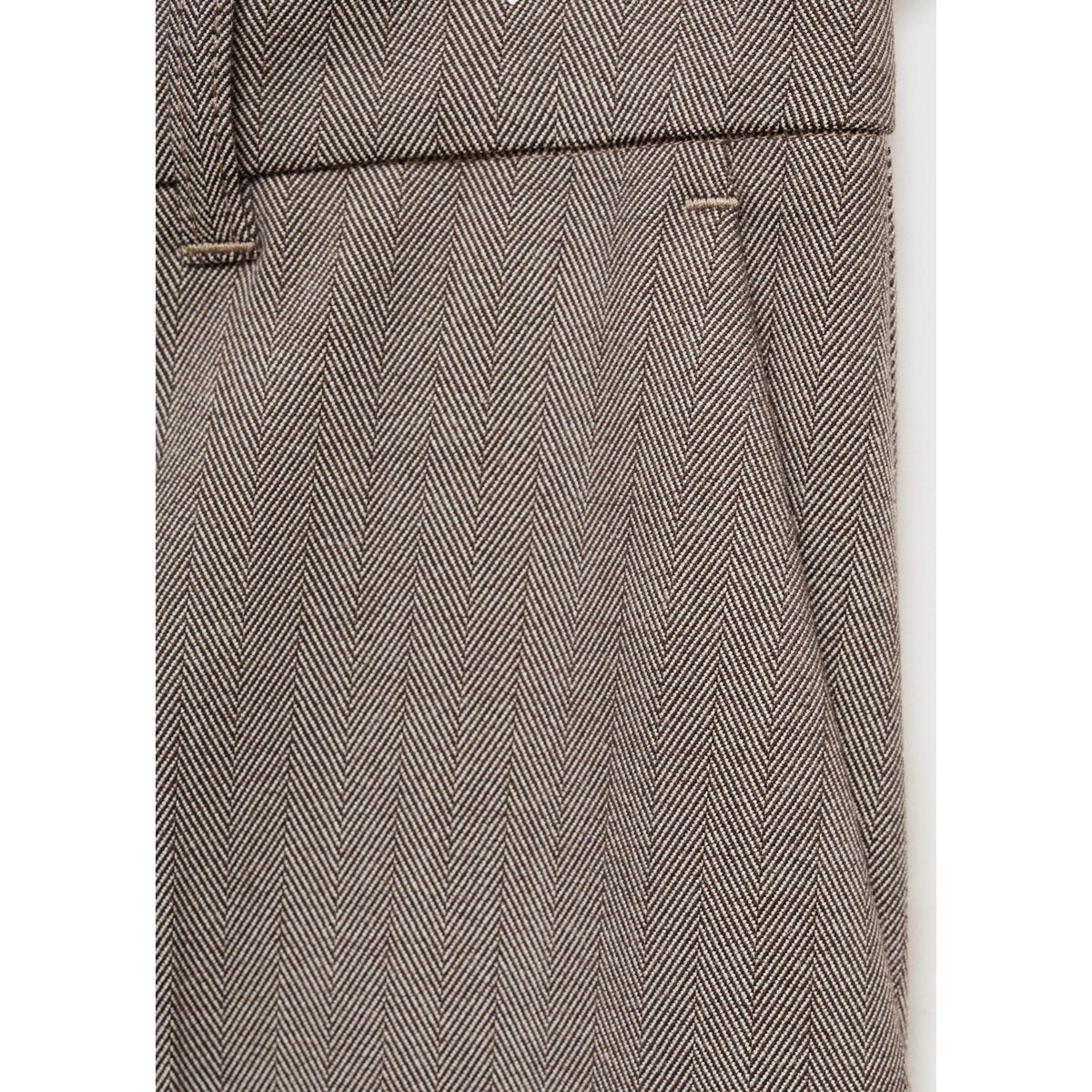 Pantalón Recto de Tiro Medio - Brown