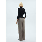 Pantalón Recto de Tiro Medio - Brown