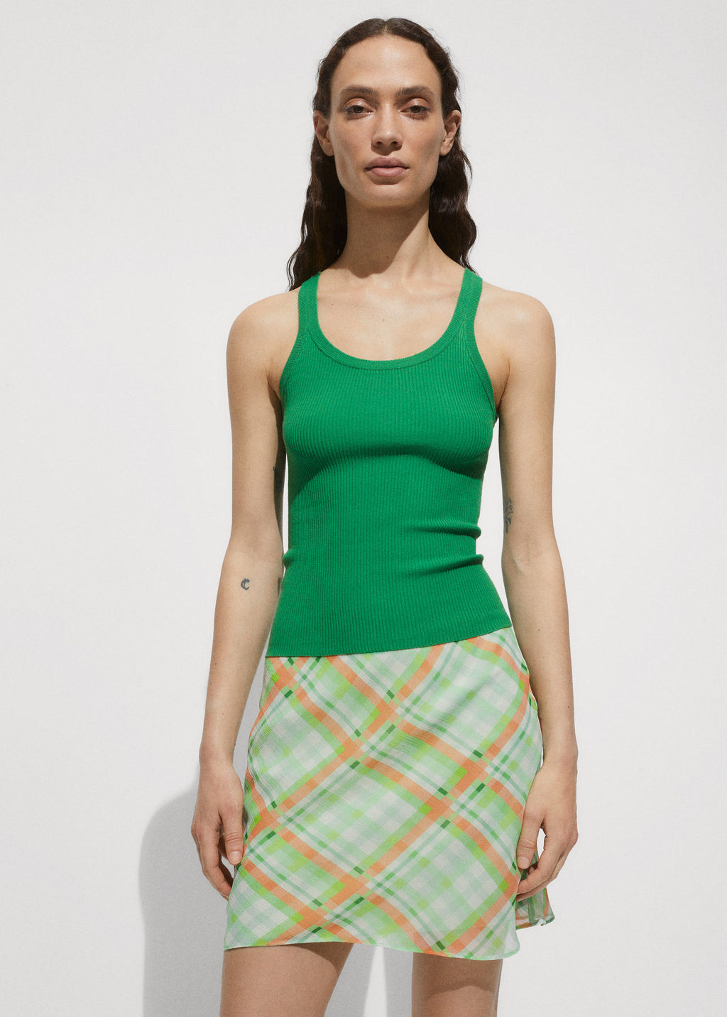 Top Maille Bretelles - Green