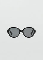 Round-Frame Sunglasses - Black