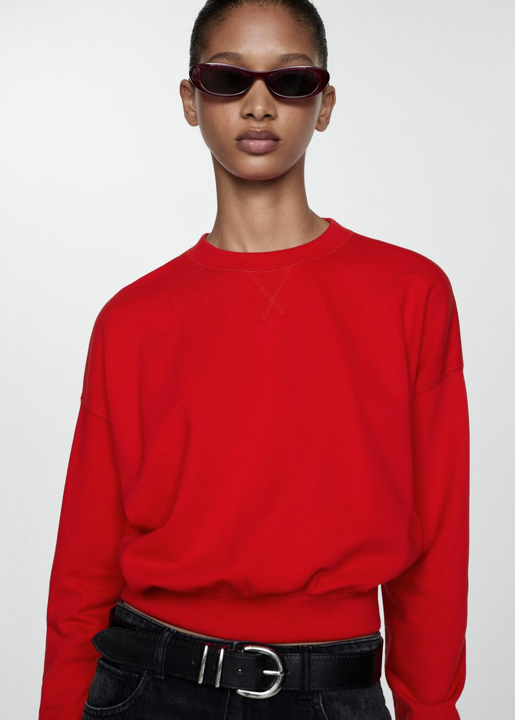 Sudadera De Algodón Cuello Redondo - Red