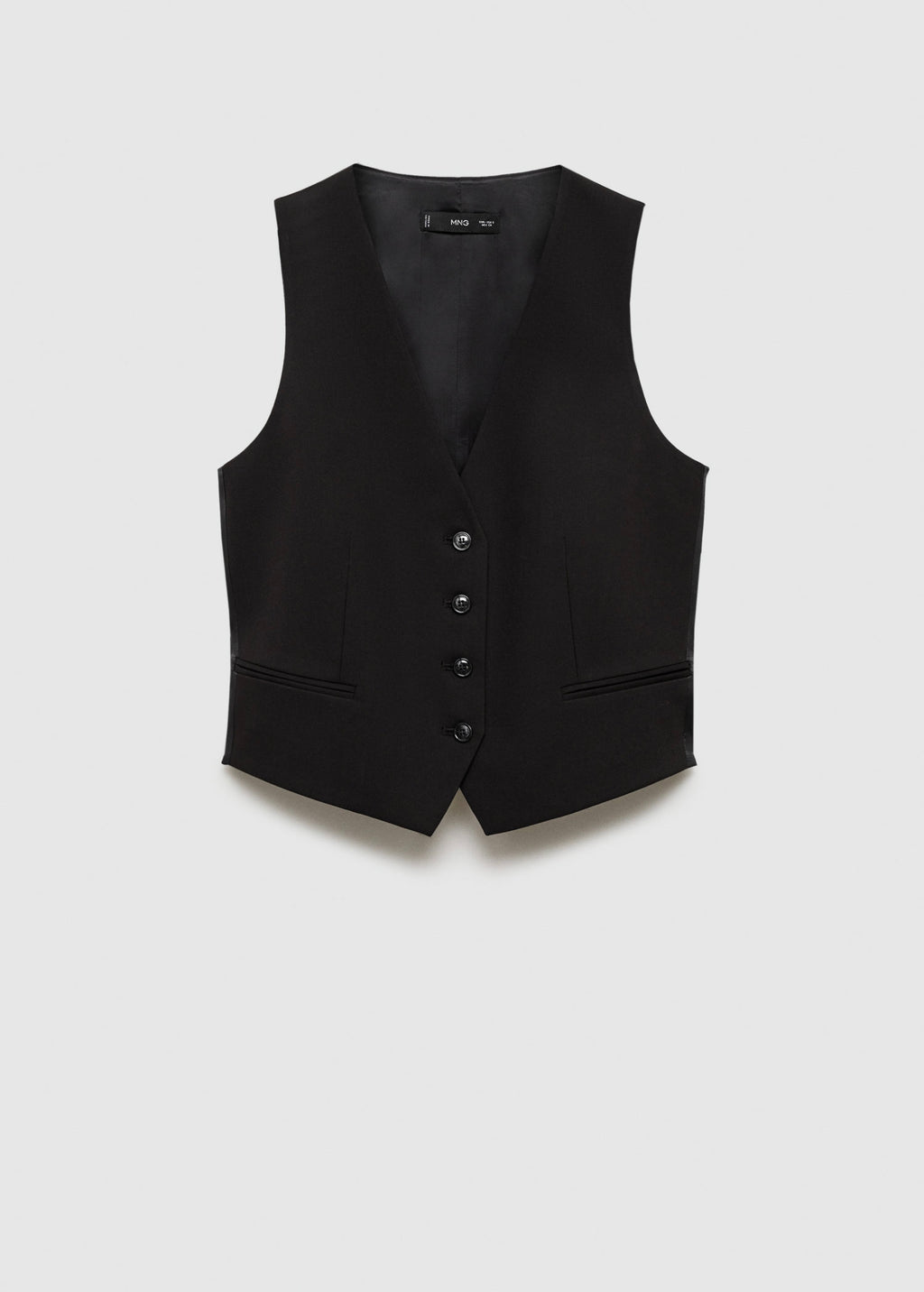 Button-Down Suit Vest - Black