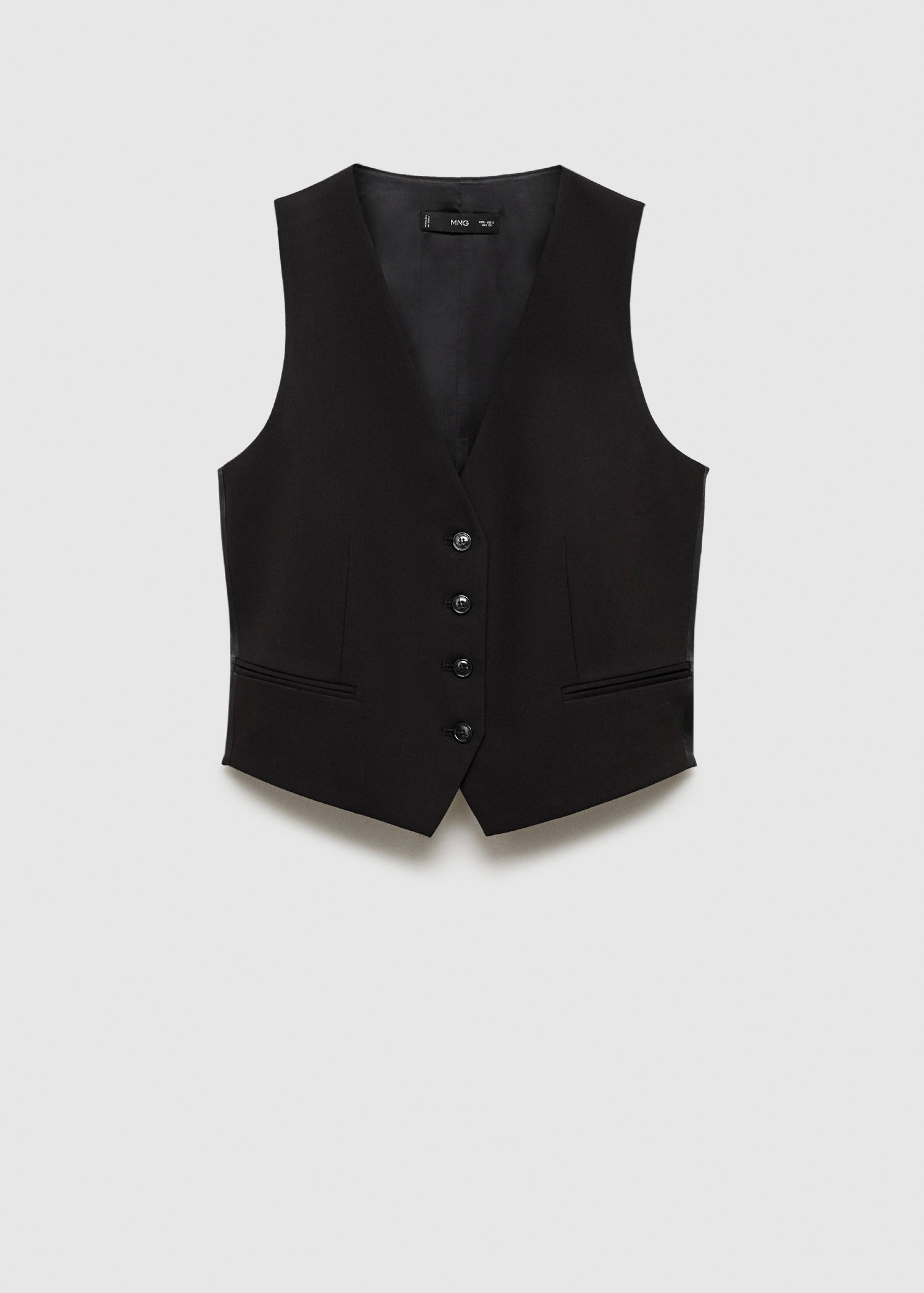 Button-Down Suit Vest - Black