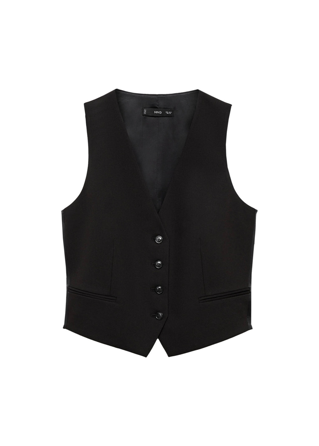 Button-Down Suit Vest - Black