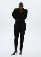 Button-Down Suit Vest - Black