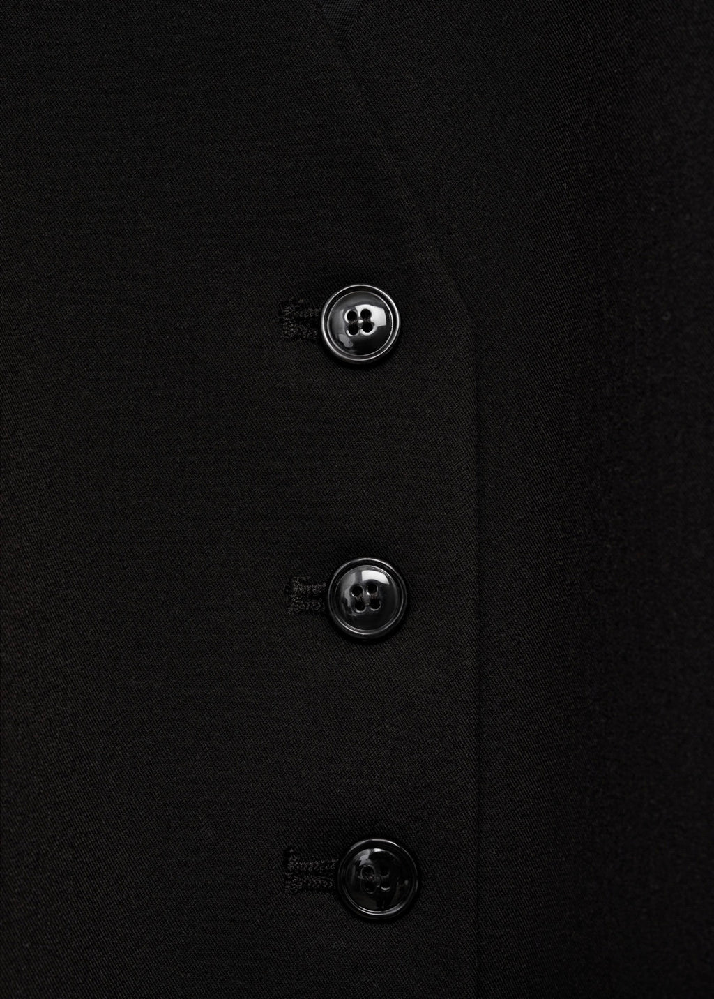 Button-Down Suit Vest - Black