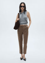 Pantalon Skinny Taille Normale - Marron