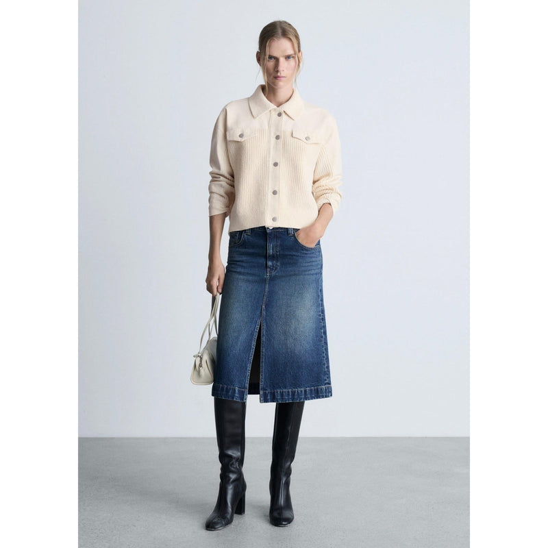 Chaqueta combinada de punto - Crudo