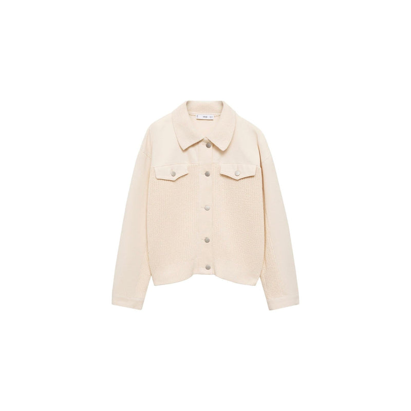 Chaqueta combinada de punto - Crudo