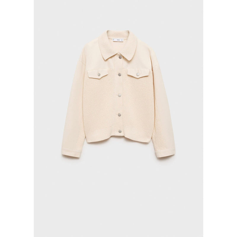 Chaqueta combinada de punto - Crudo