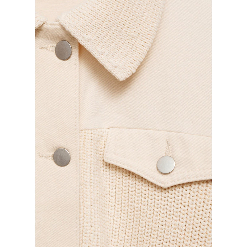 Chaqueta combinada de punto - Crudo