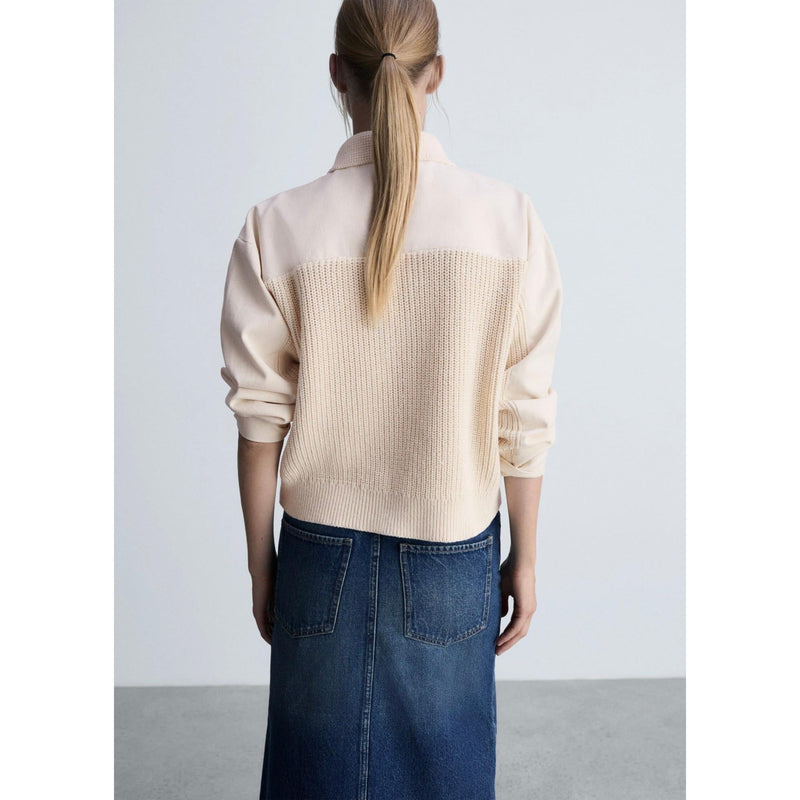Chaqueta combinada de punto - Crudo