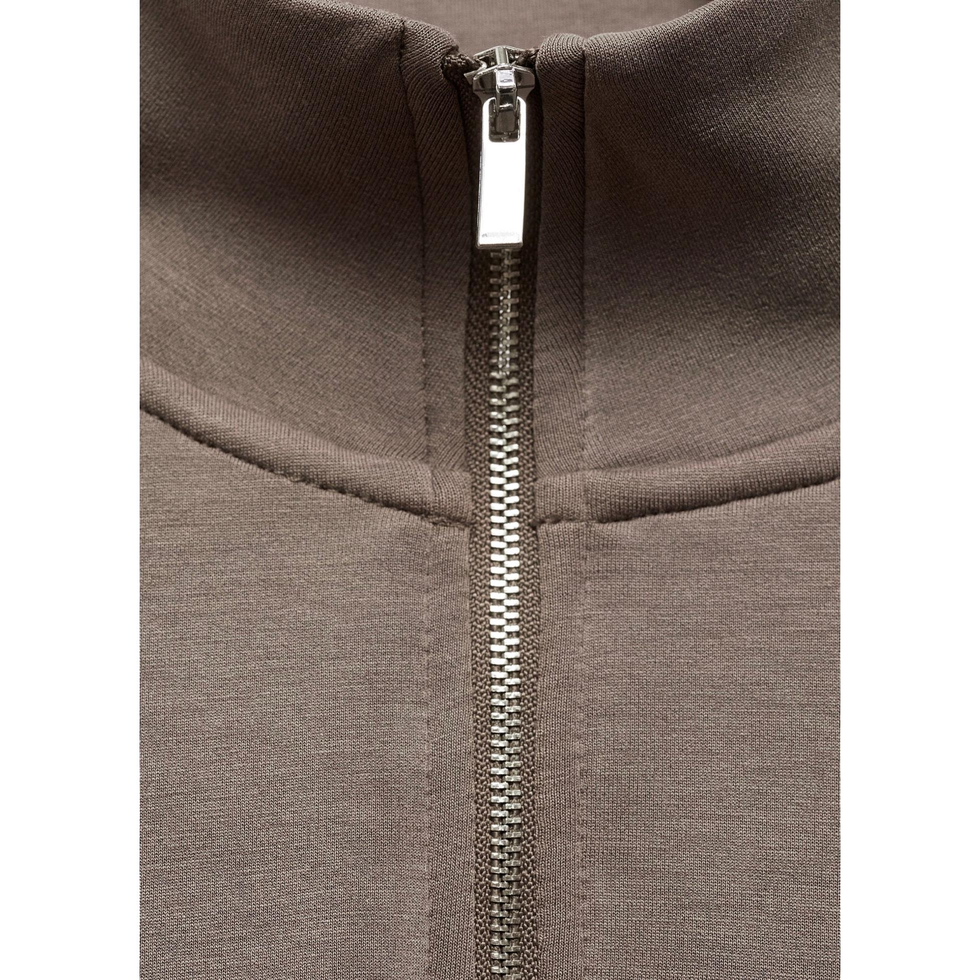 Sudadera de Cuello Subido con Cremallera - Medium Brown