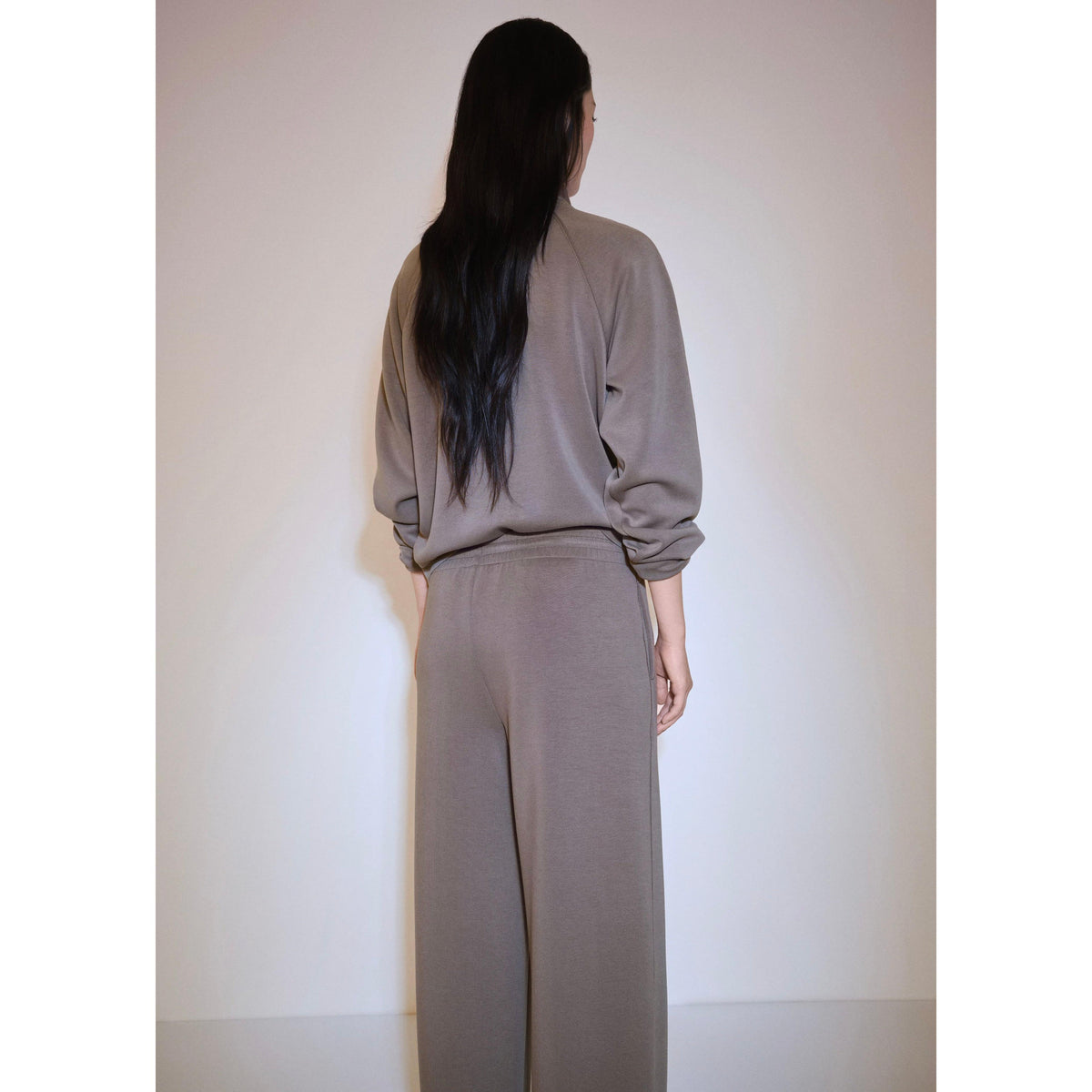 Sudadera de Cuello Subido con Cremallera - Medium Brown