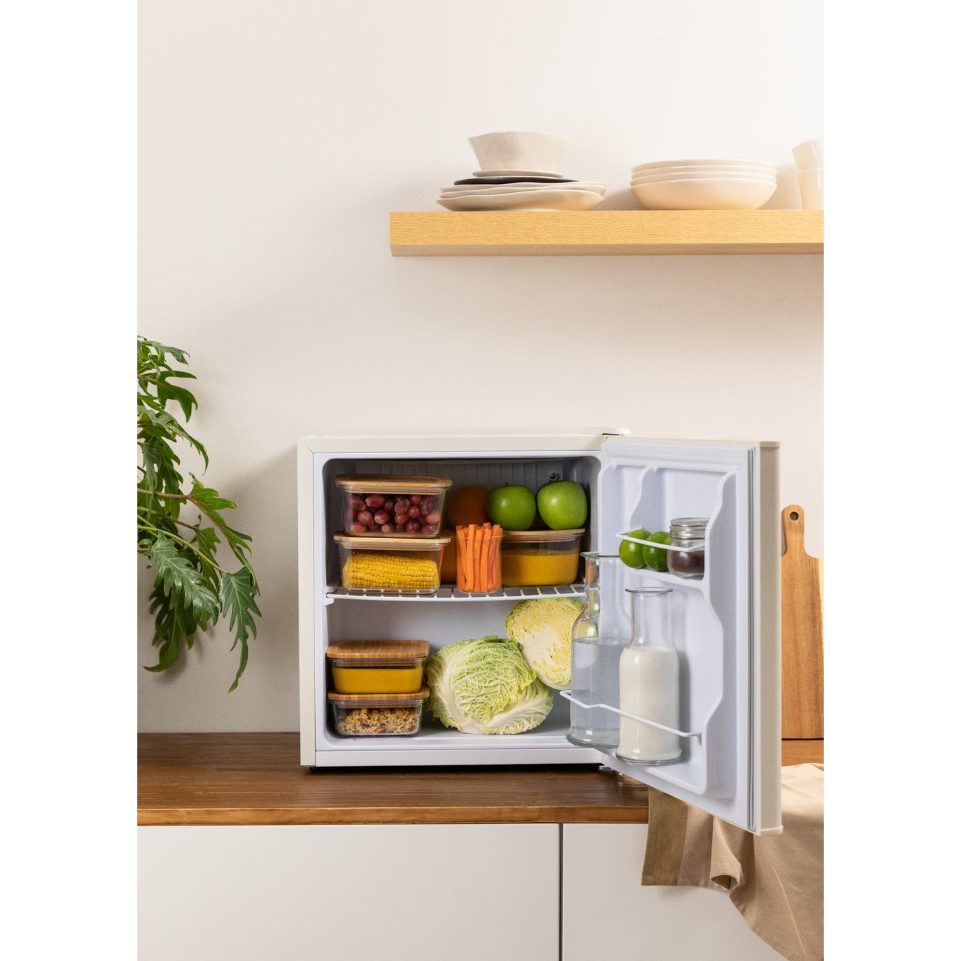 Fridge Minibar 43L - Mini Réfrigérateur Avec Porte Réversible - Blanc Cassé