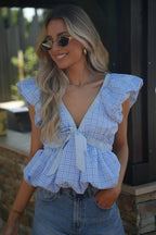 Blouse Ballon Romy - Bleue
