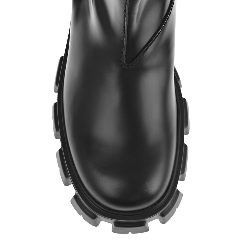 Bottes - Prada Monolith Leather Ankle  - Black