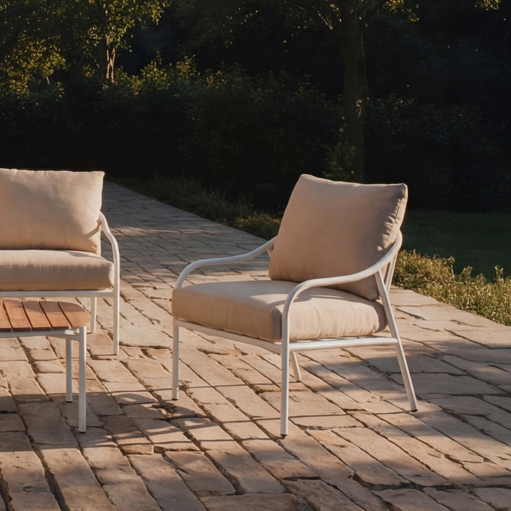 Luca - Fauteuil De Jardin - Métal - Beige