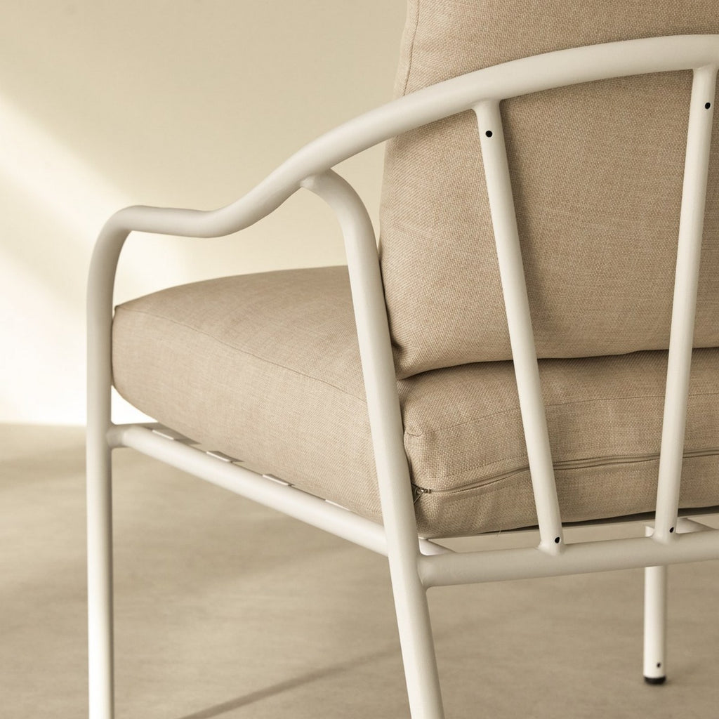 Luca - Fauteuil De Jardin - Métal - Beige