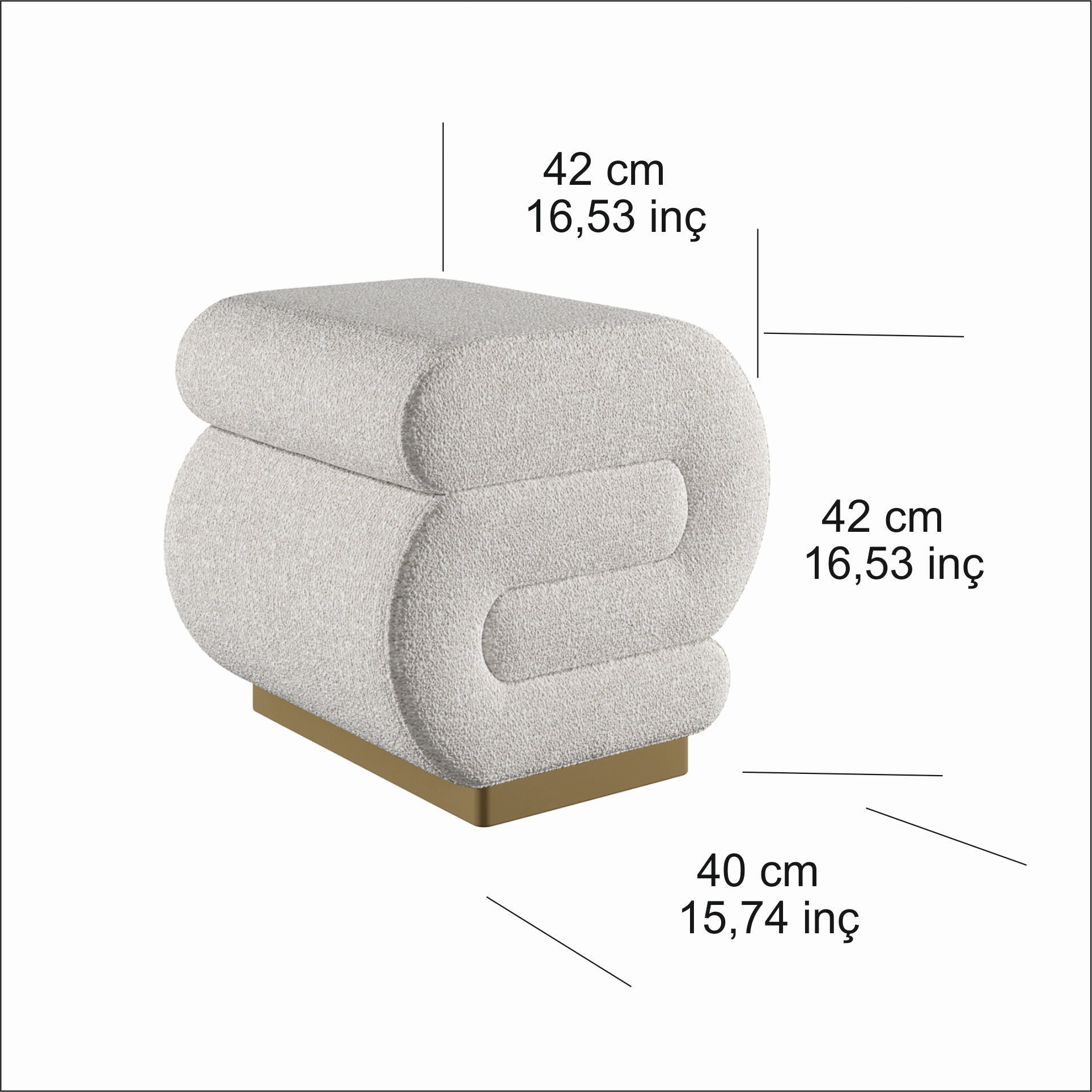 Sally - Pouffe - Cream