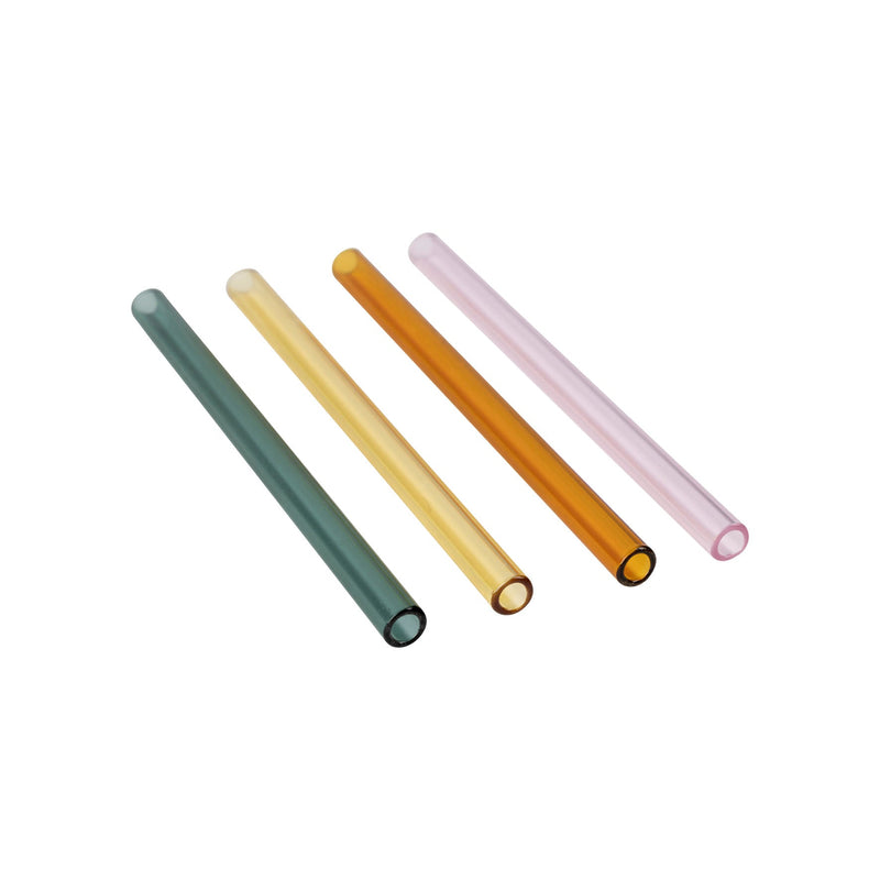 Set of 8 Straws - Funky - Borosilicate Glass - Multicolor