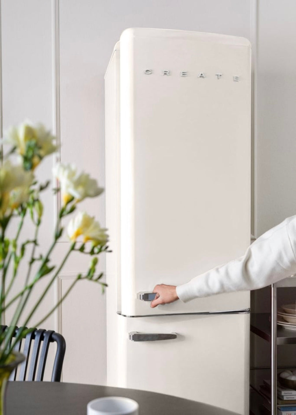 Fridge Stylance 244L - Frigorífico Combi Estilo Retro - Blanco Roto