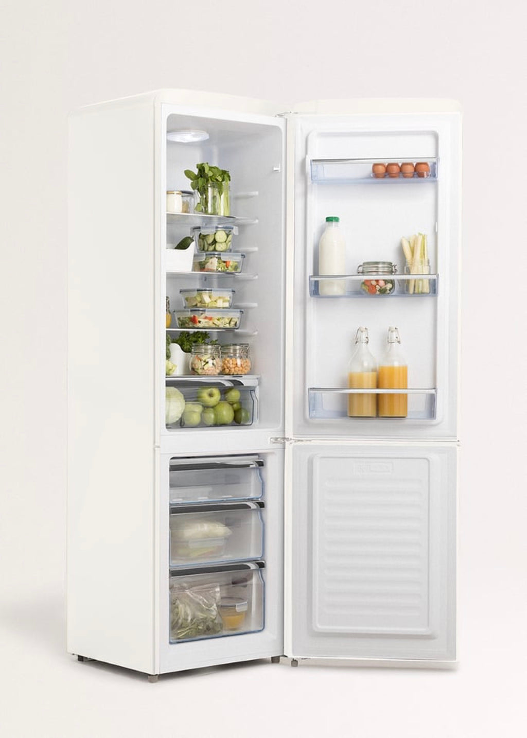 Fridge Stylance 244L - Frigorífico Combi Estilo Retro - Blanco Roto