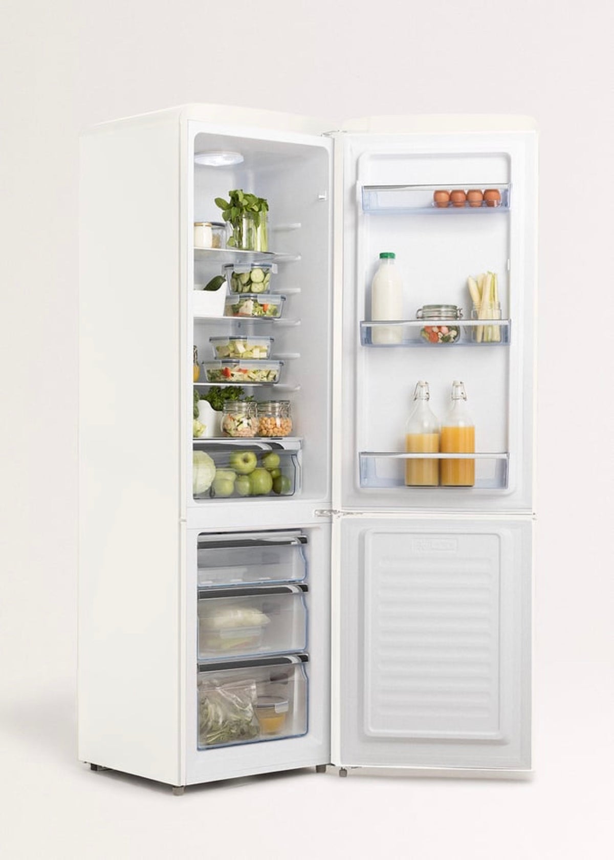 Fridge Stylance 244L - Frigorífico Combi Estilo Retro - Blanco Roto