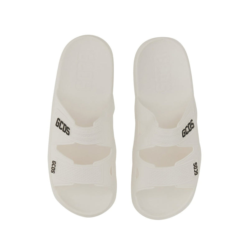 Gcds Rubber Logo Flats Sandals - White - Man