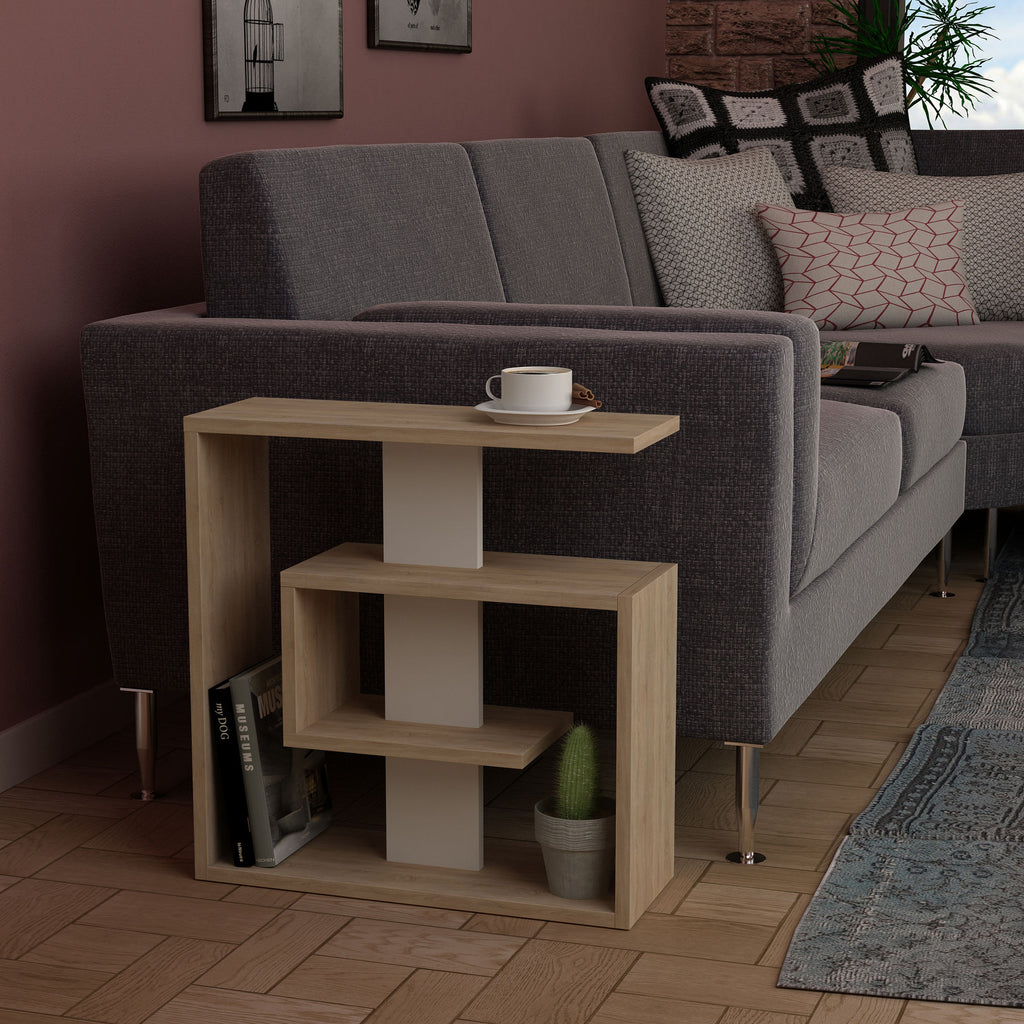 Saly - Side Table - Sonoma Oak/White