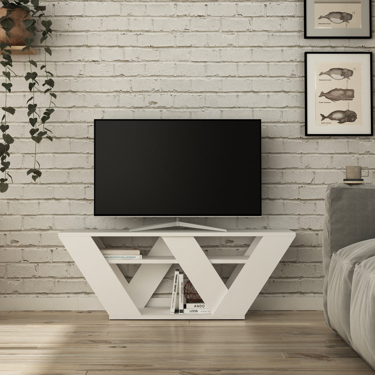 Pipralla - TV Stand - White