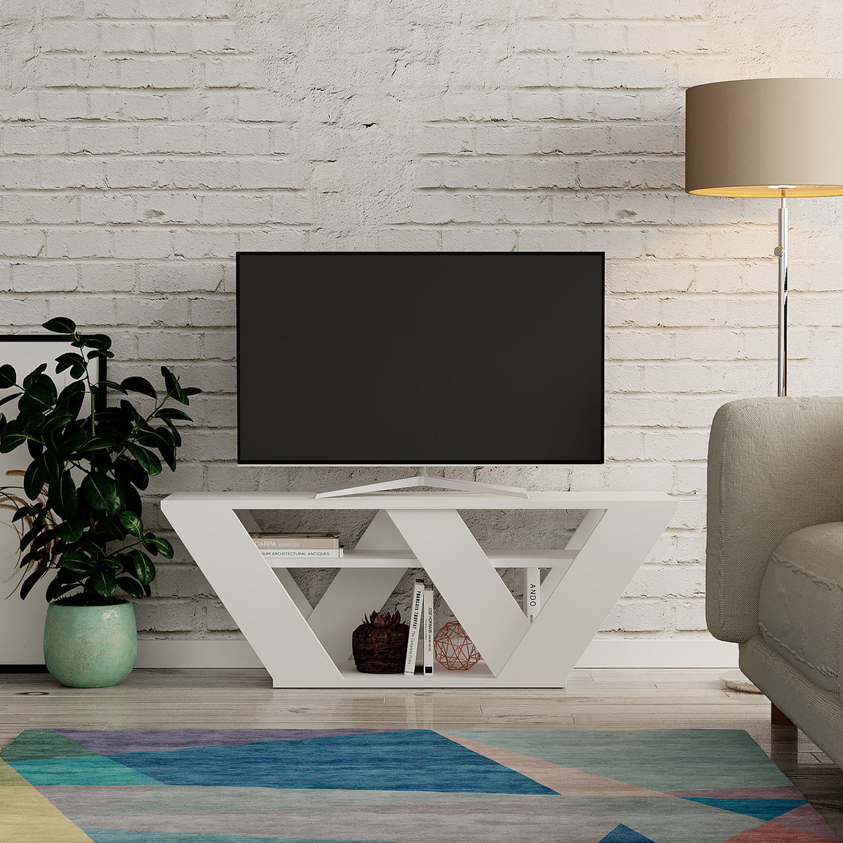 Pipralla - TV Stand - White