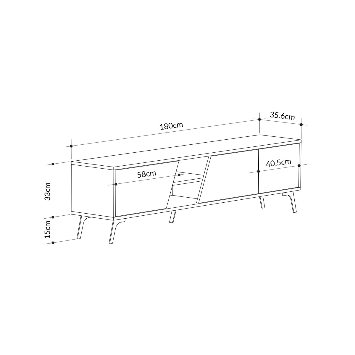 Fiona - TV Stand - Oak/White
