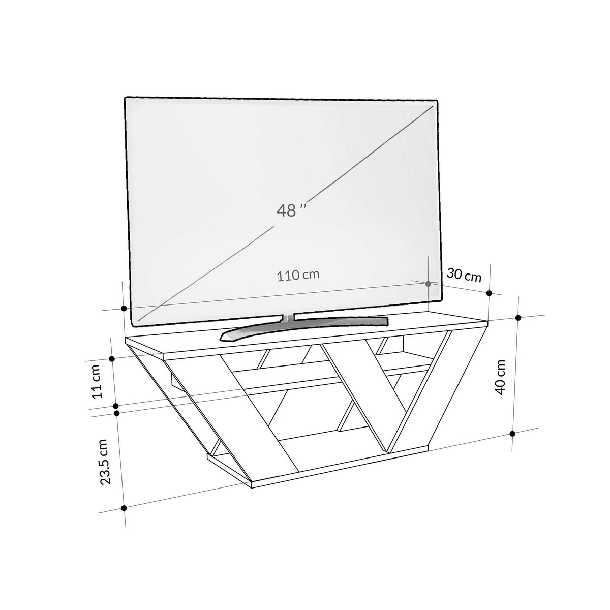 Pipralla - Mueble de TV - Mármol Carrara