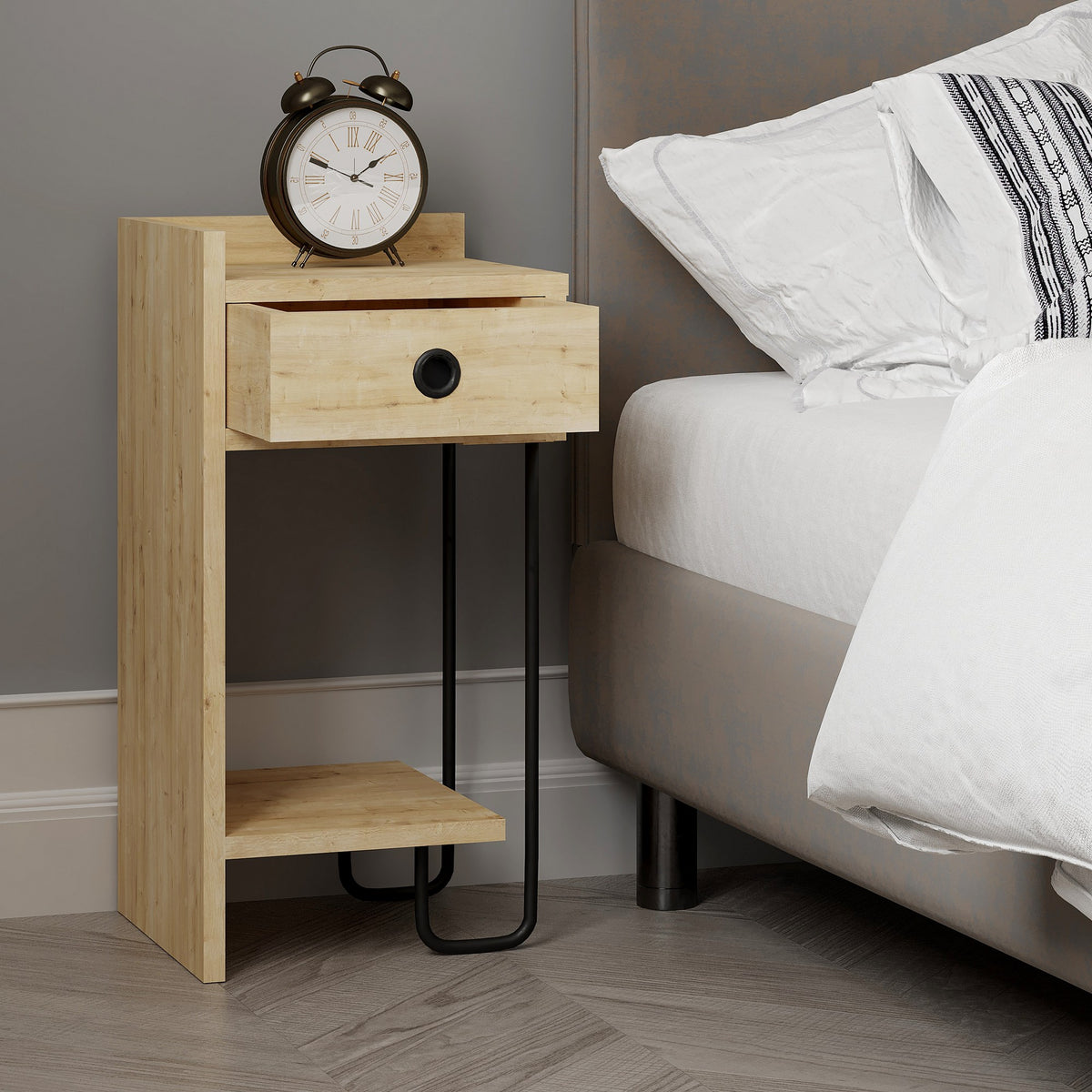 Sirius Left - Nightstand - Oak V2