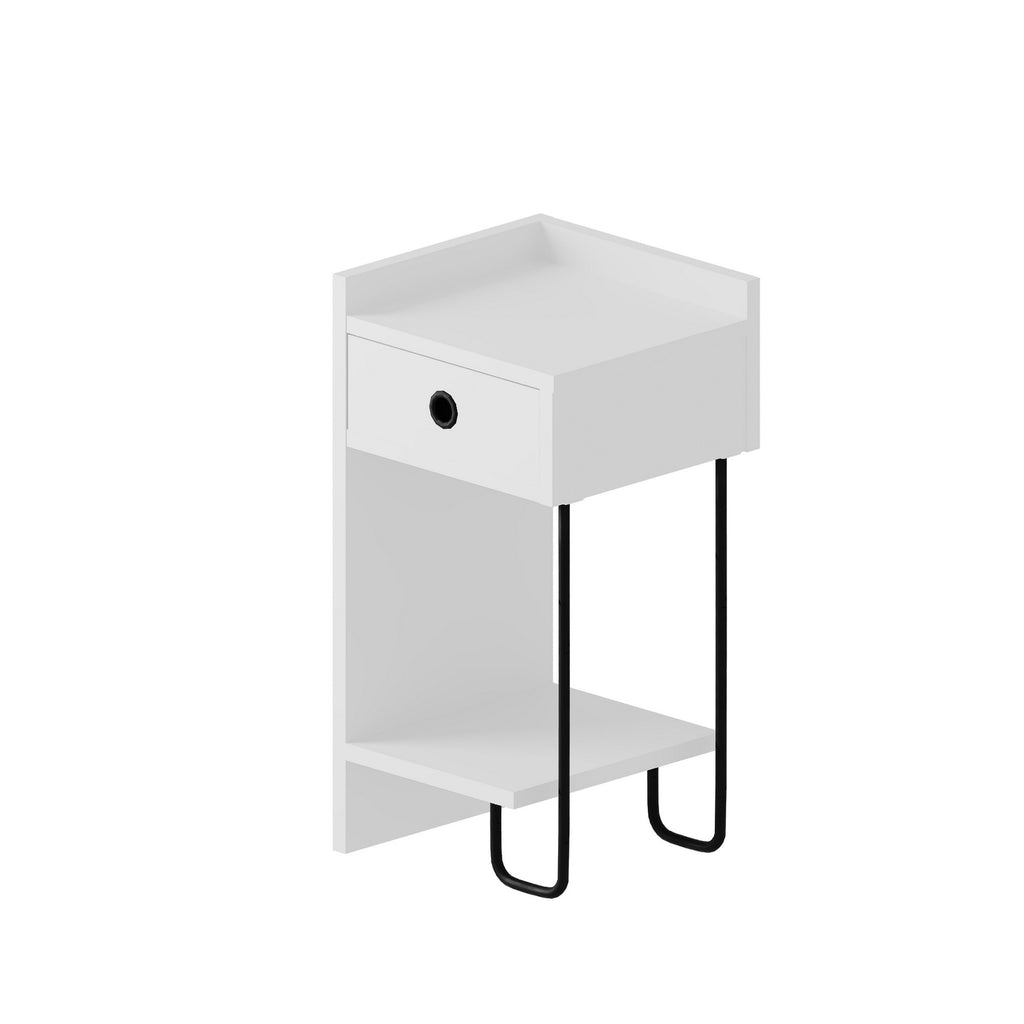 Sirius Left - Bedside Table - White V2