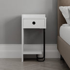 Sirius Left - Bedside Table - White V2
