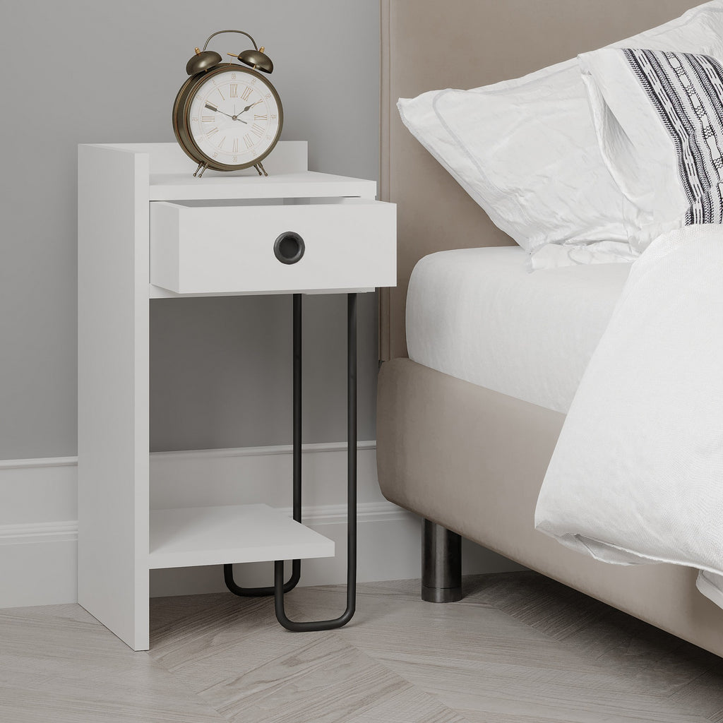 Sirius Left - Bedside Table - White V2