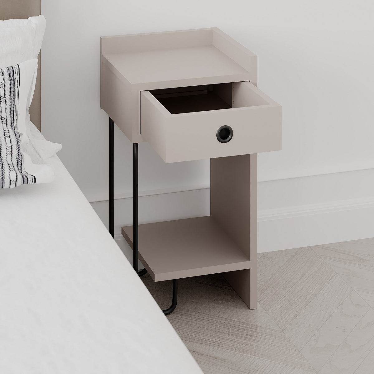Sirius Right - Table de Chevet - Moka Clair