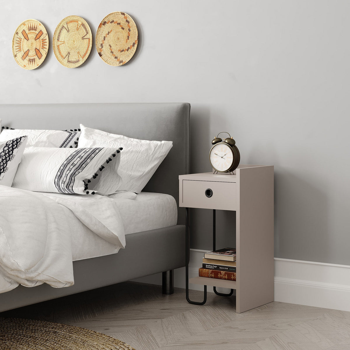 Sirius Right - Table de Chevet - Moka Clair