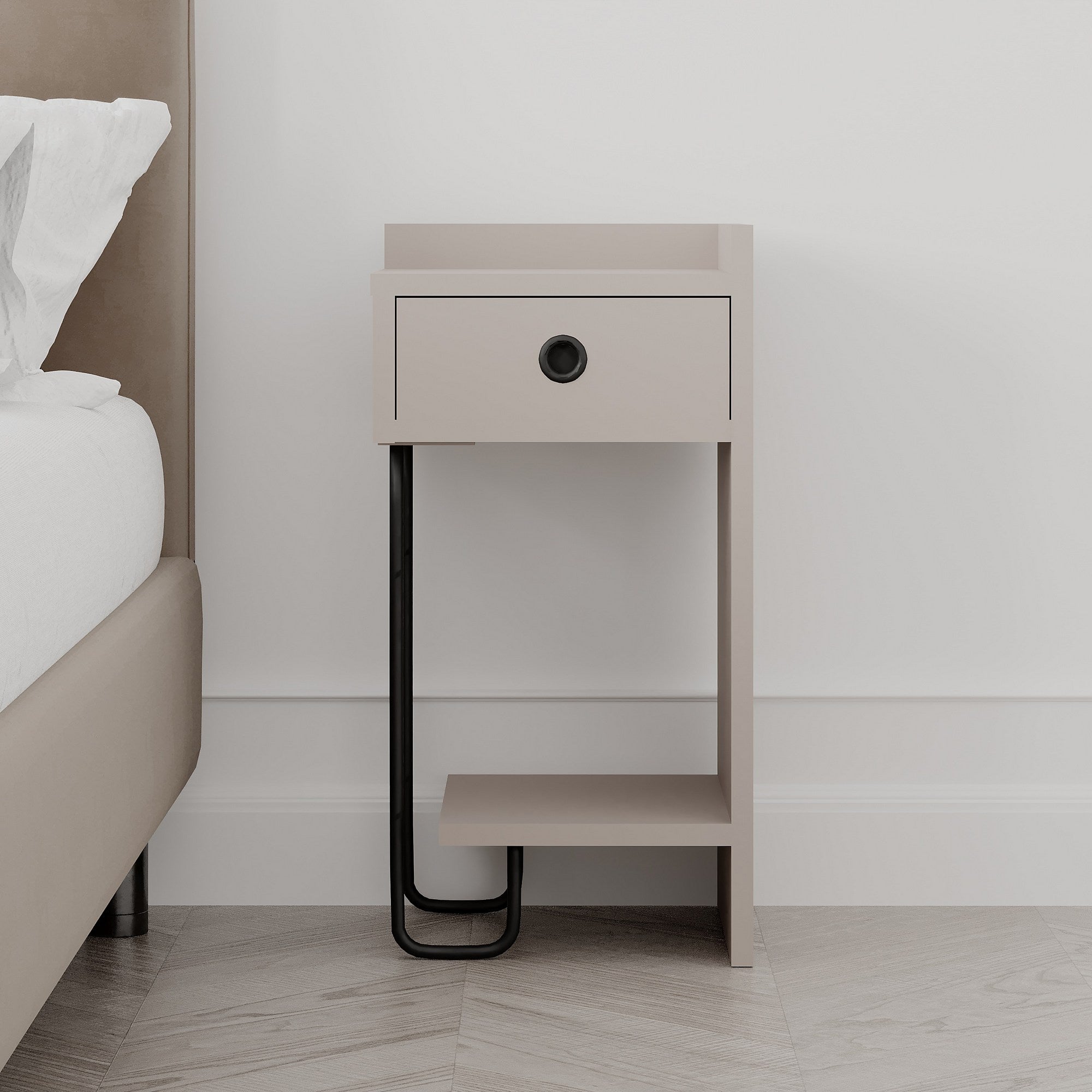 Sirius Right - Table de Chevet - Moka Clair