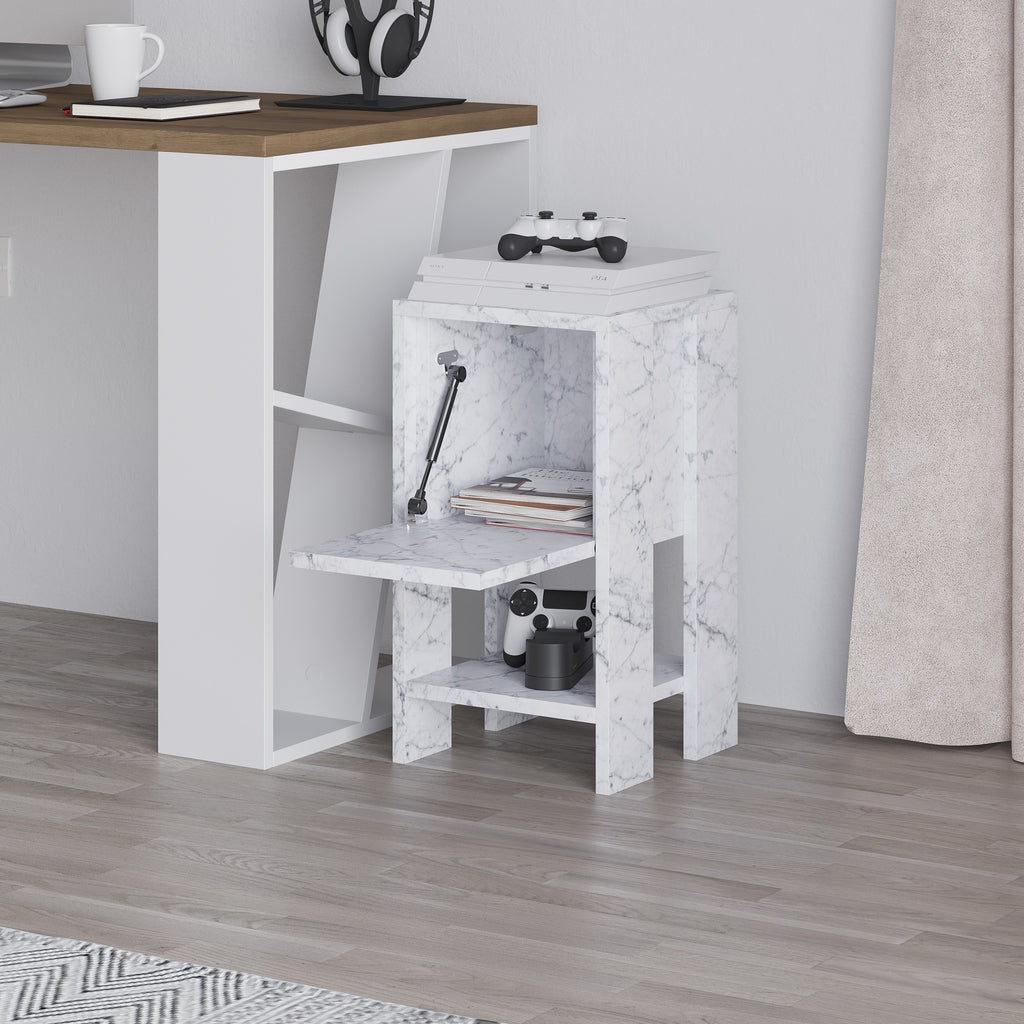 Ema - Bedside Table - Carrara Marble