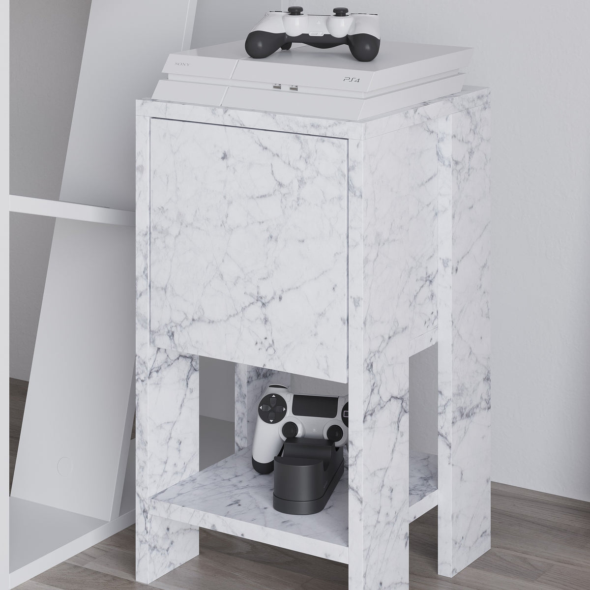 Ema - Bedside Table - Carrara Marble