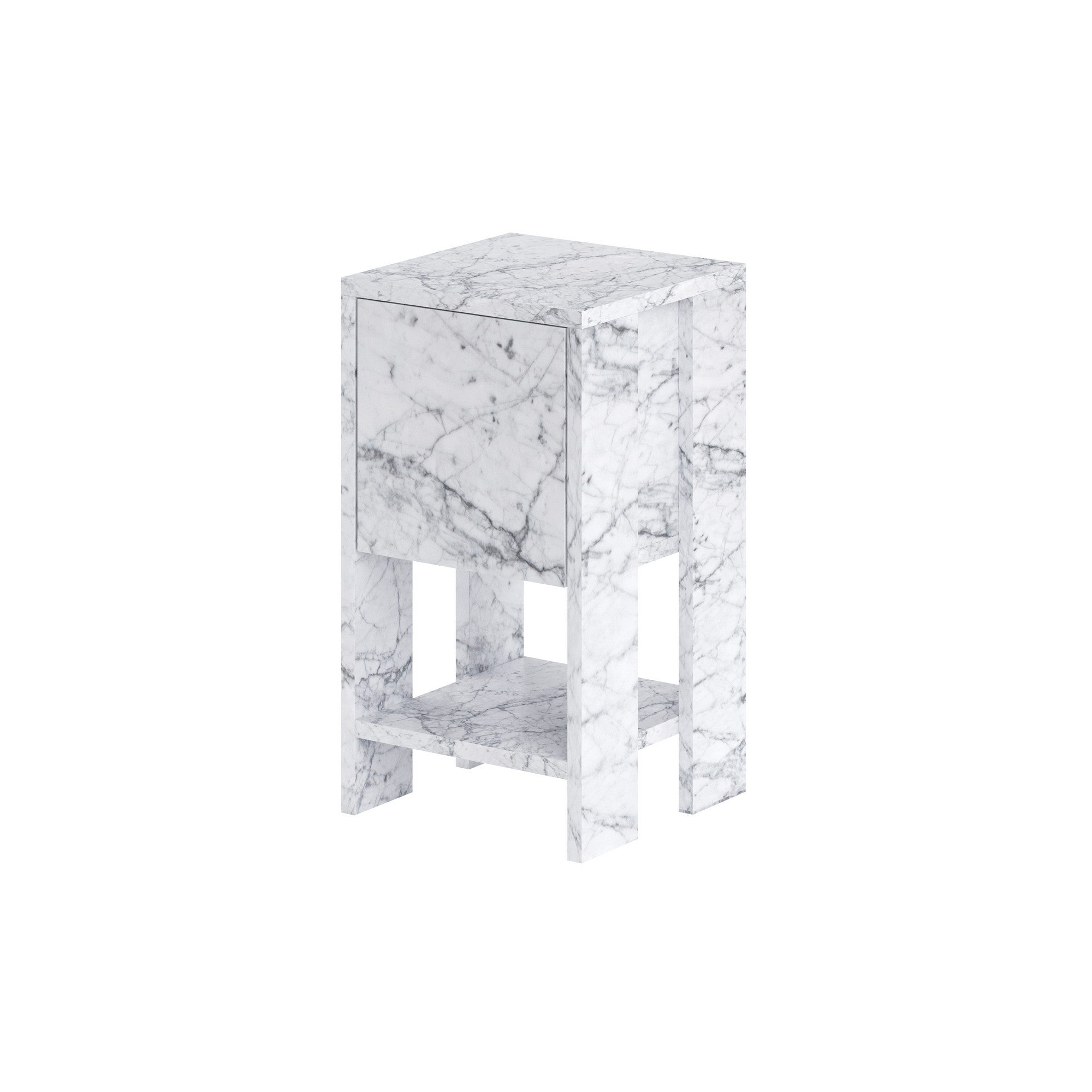 Ema - Bedside Table - Carrara Marble