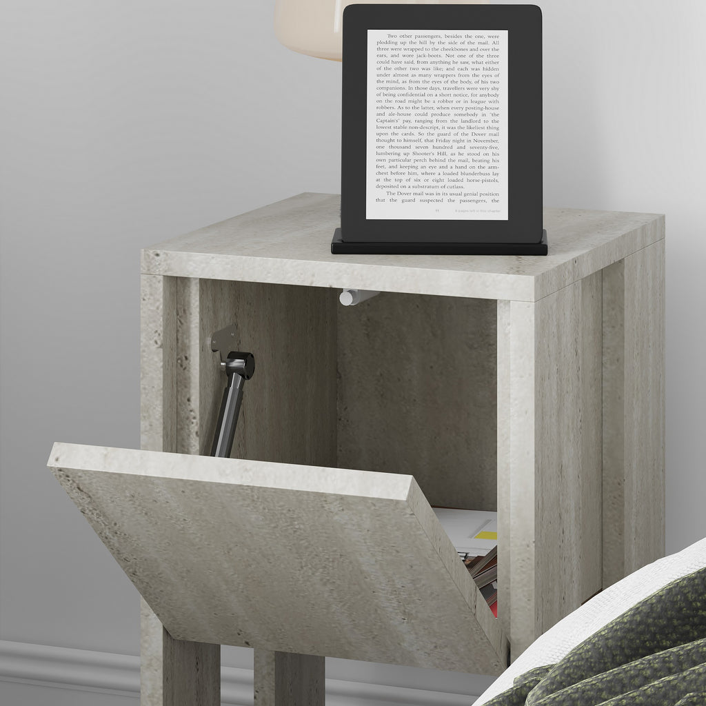 Ema - Bedside Table - Travertine