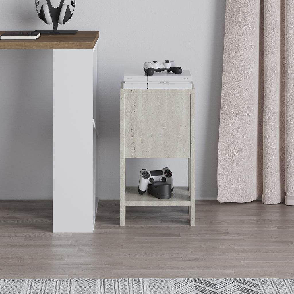Ema - Bedside Table - Travertine