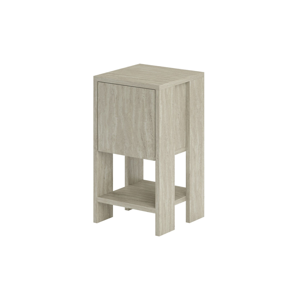 Ema - Bedside Table - Travertine